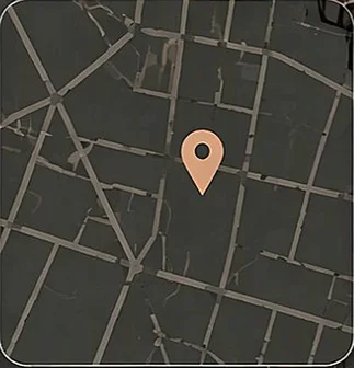 Cartina disegnata del quartiere Isola con il segnaposto di Lumen